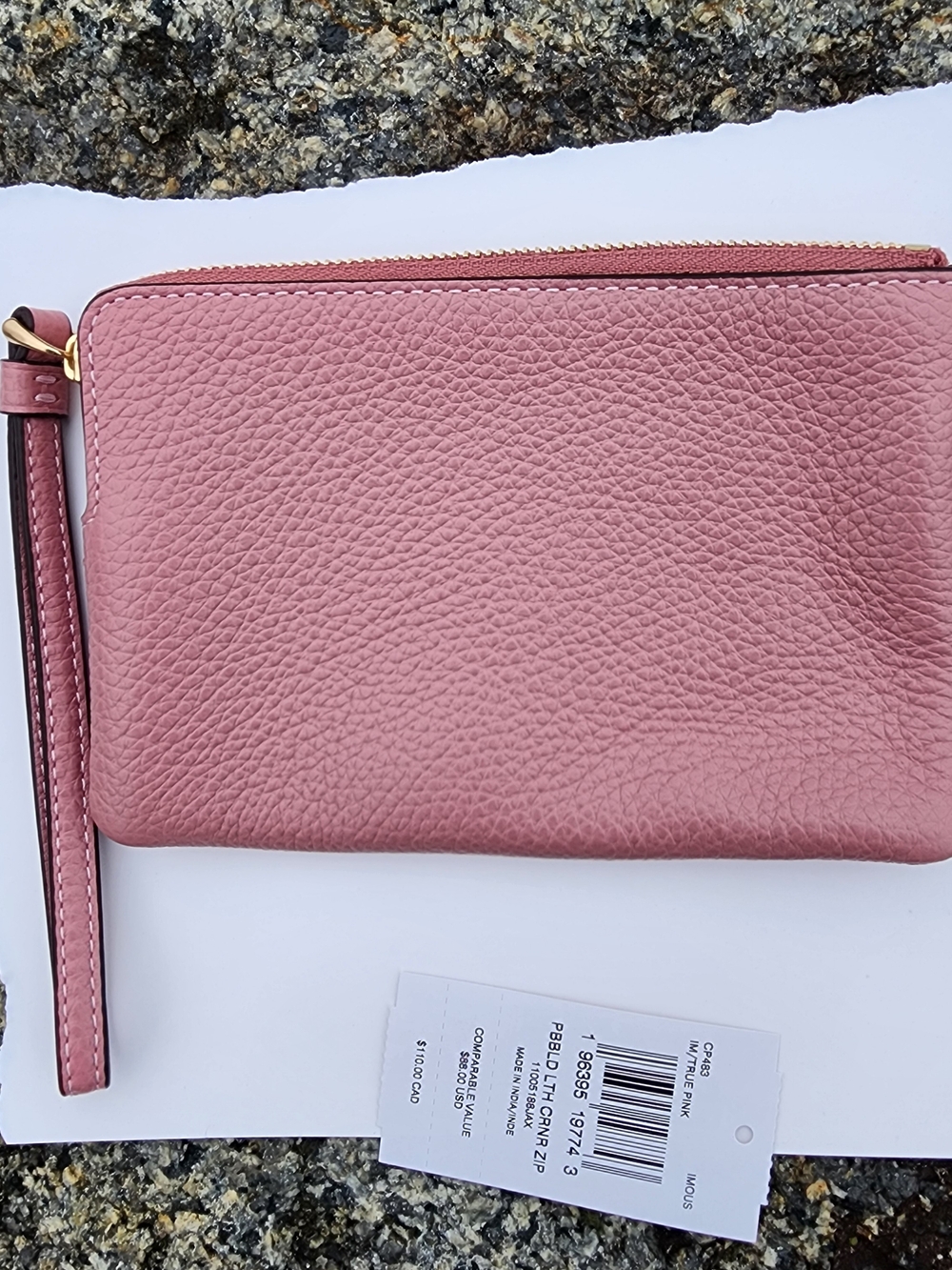 Coach Pebbled Leather Corner Zip Wristlet - Picture 10 of 11